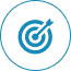Blue target icon with an arrow hitting the center.